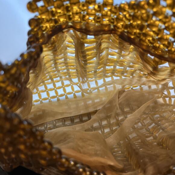 Vintage Purse Plastic Oval Bead Bag Shoulder Strap Boho, Mod 1960s 70s - Picture 3 of 3